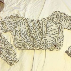 Off the shoulder tropical crop top